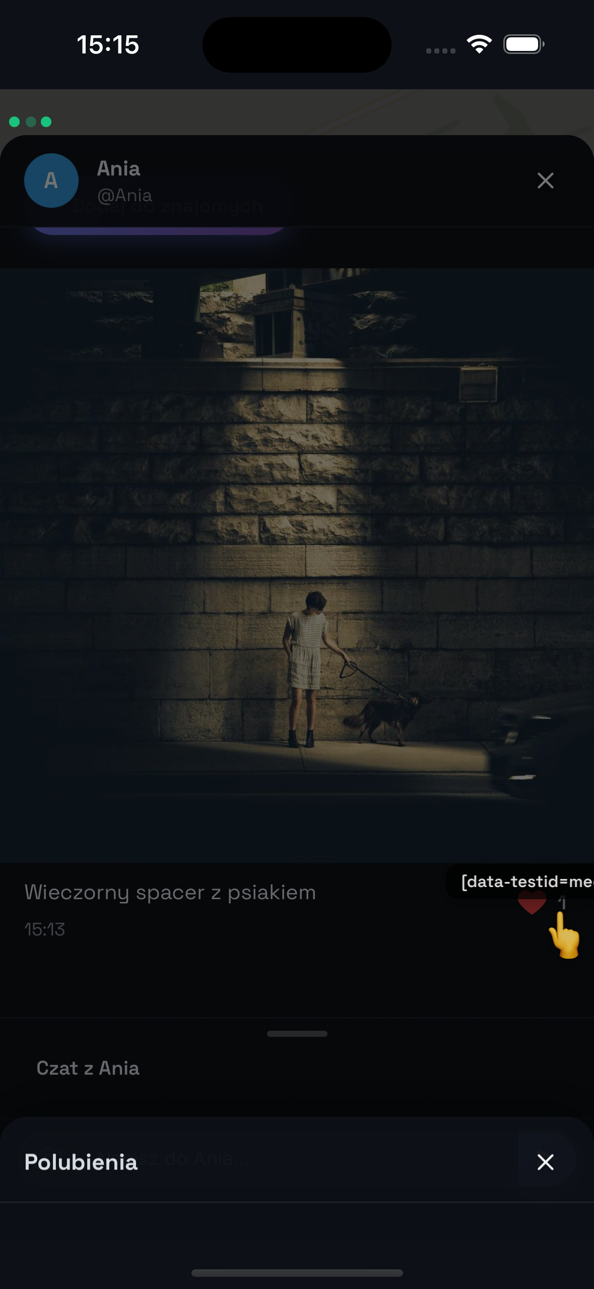 Zrzut ekranu: post sąsiada z reakcjami